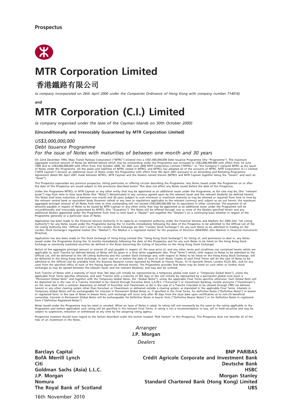 MTR Corporation Limited MTR Corporation