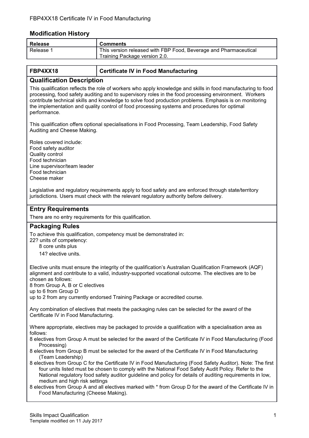 Skills Impact Qualification Template