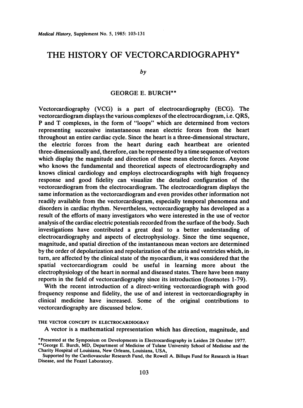 The History of Vectorcardiography*