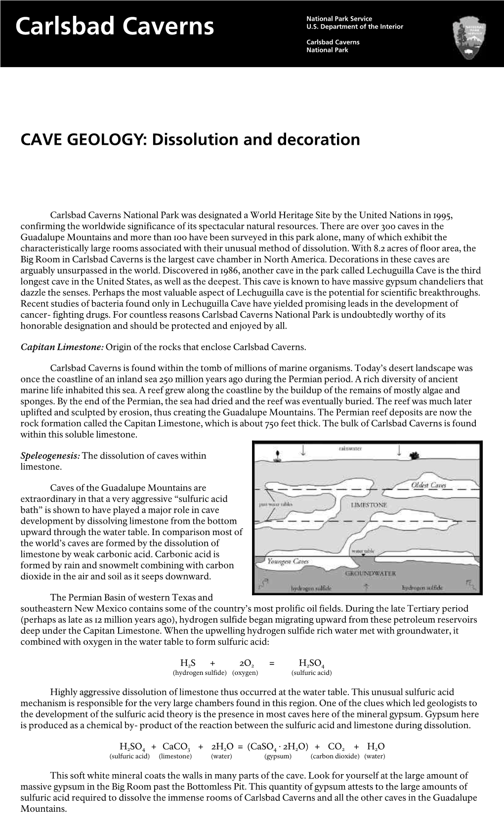 CAVE GEOLOGY: Dissolution and Decoration