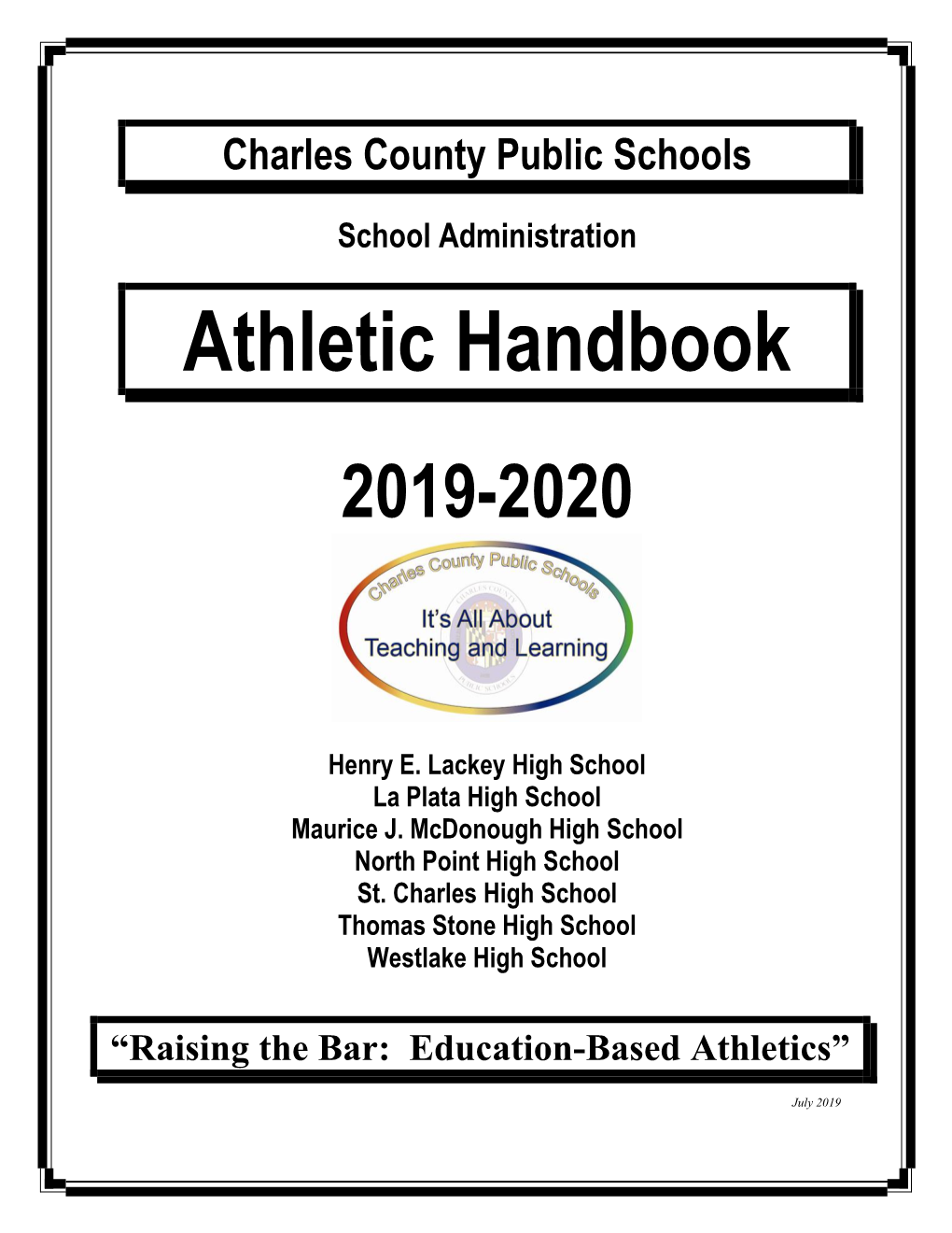 Charles County Athletic Handbook