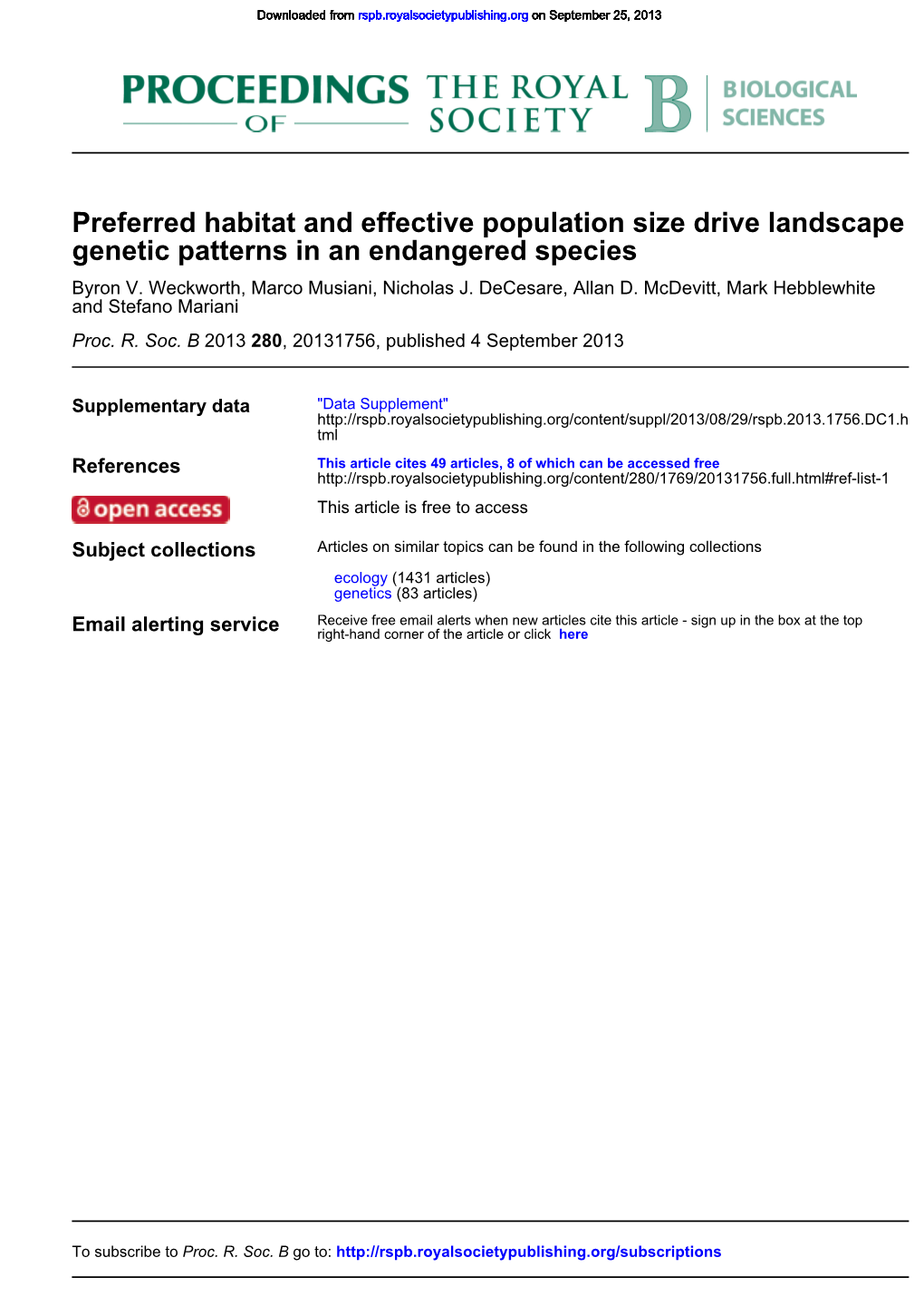 Preferred Habitat and Effective Population Size Drive the Landscape