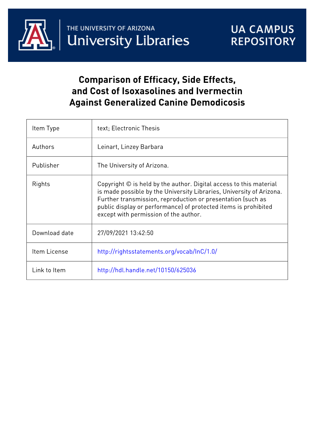 Comparison of Efficacy, Side Effects, and Cost of Isoxasolines and Ivermectin Against Generalized Canine Demodicosis