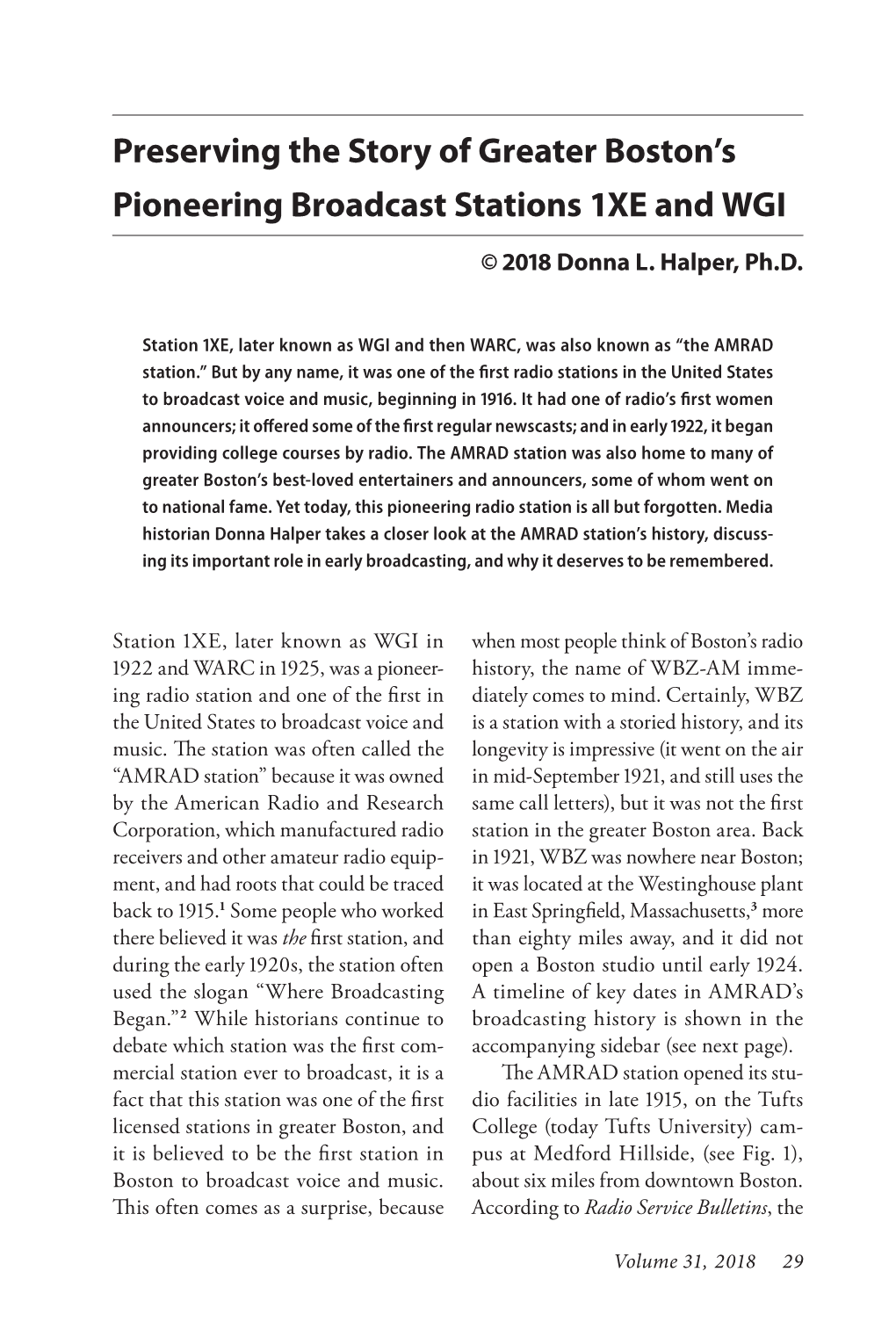 Preserving the Story of Greater Boston's Pioneering Broadcast Stations 1XE And