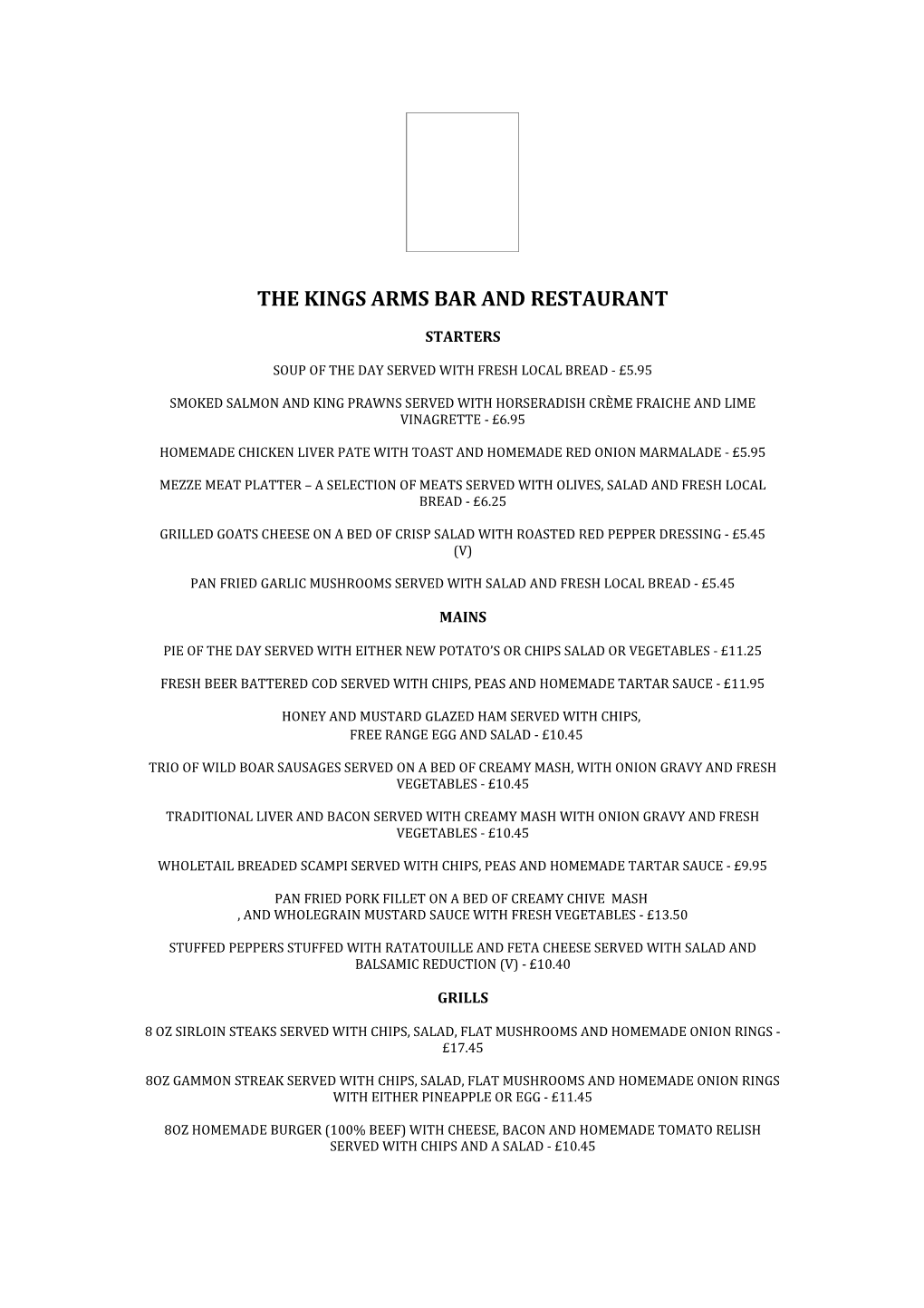 The Kings Arms BAR and Restaurant