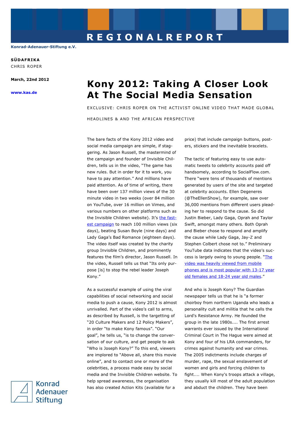 Kony 2012: Taking a Closer Look at the Social Media Sensation