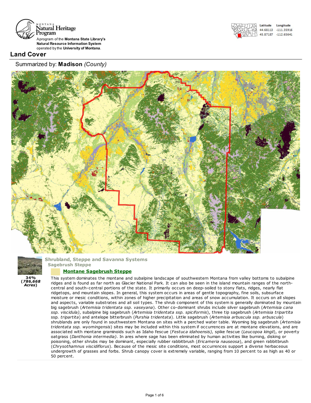 Land Cover Summarized By: Madison (County)