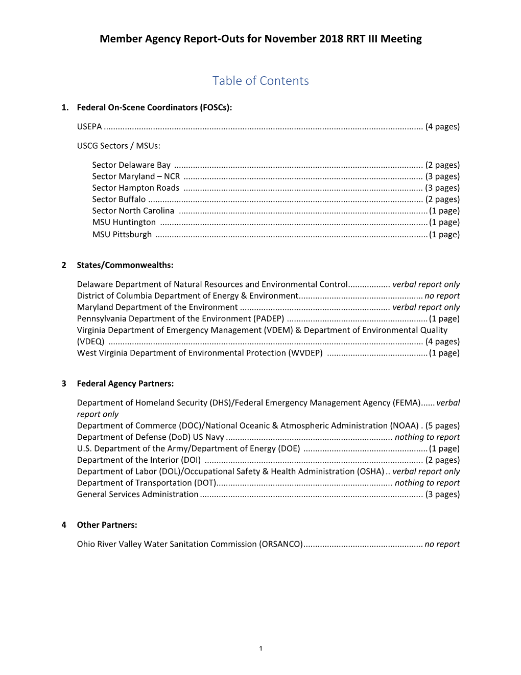 Table of Contents