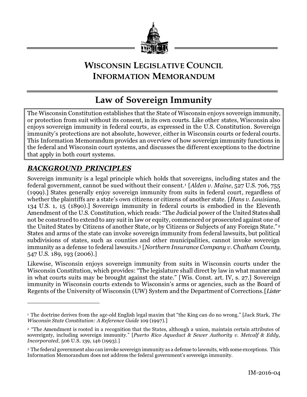 Law of Sovereign Immunity