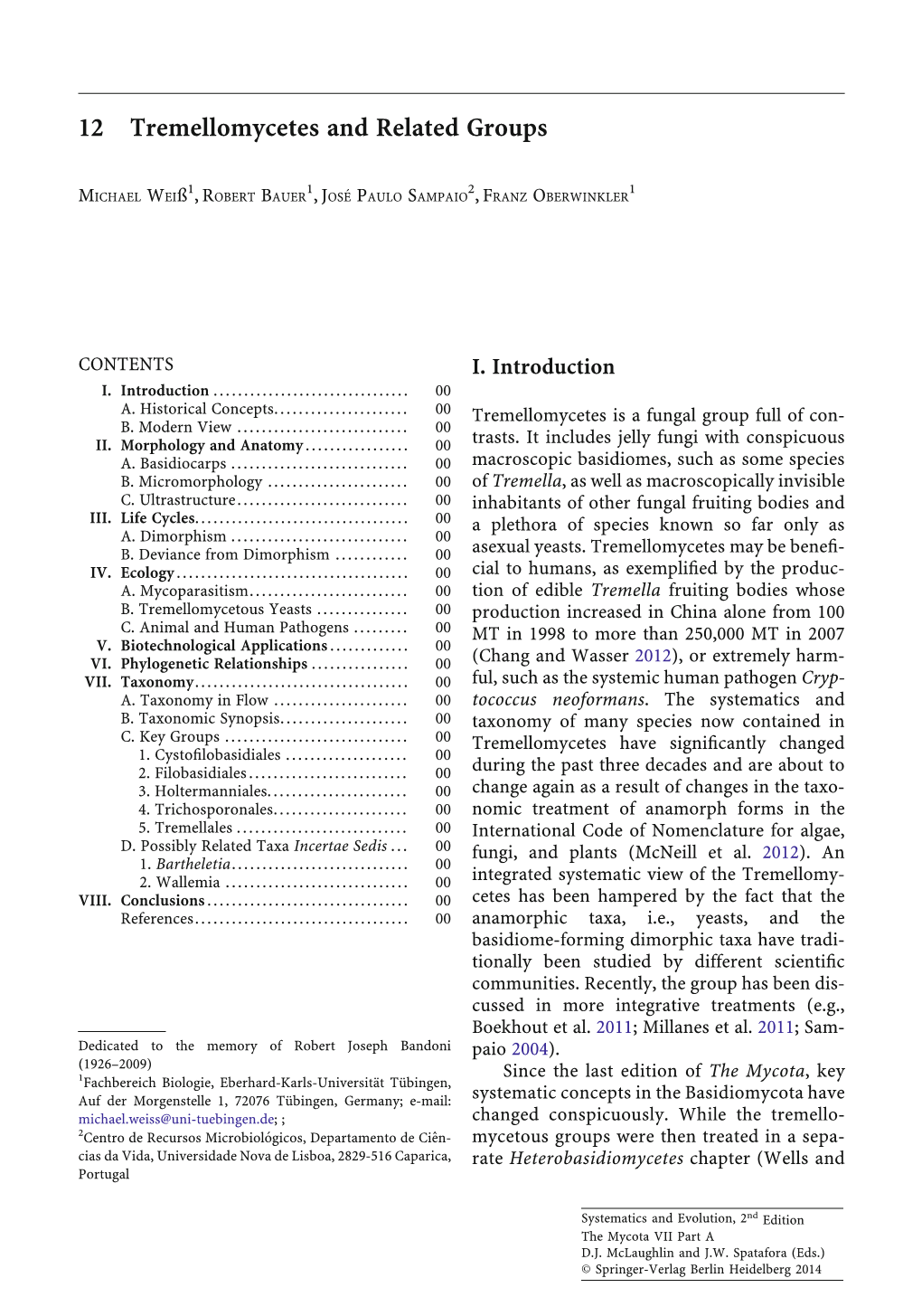 12 Tremellomycetes and Related Groups