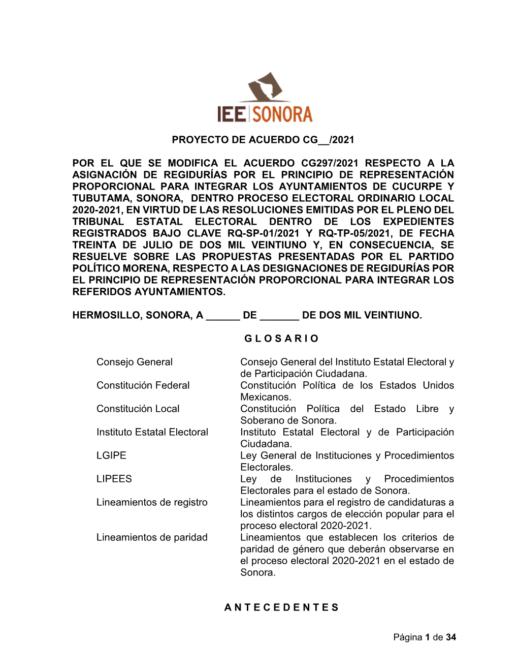 Proyecto De Acuerdo Por El Que Se Modifica Regidurias