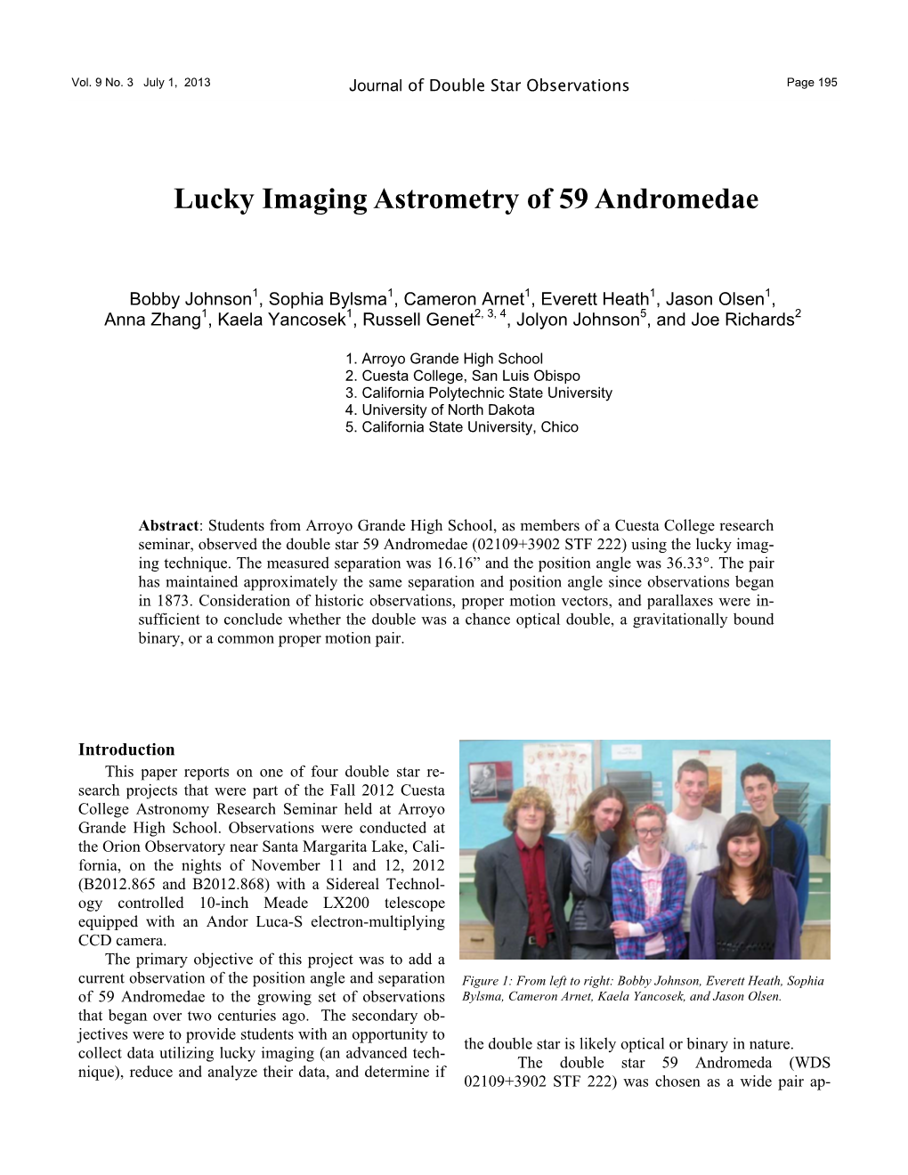 Lucky Imaging Astrometry of 59 Andromedae