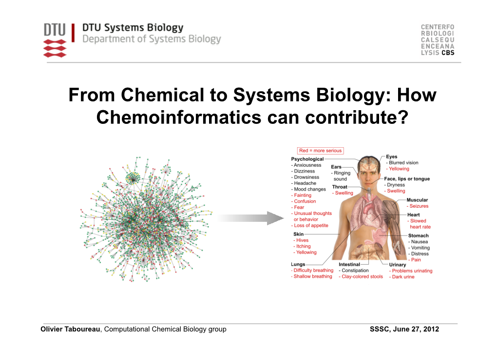 From Chemical to Systems Biology: How Chemoinformatics Can Contribute?