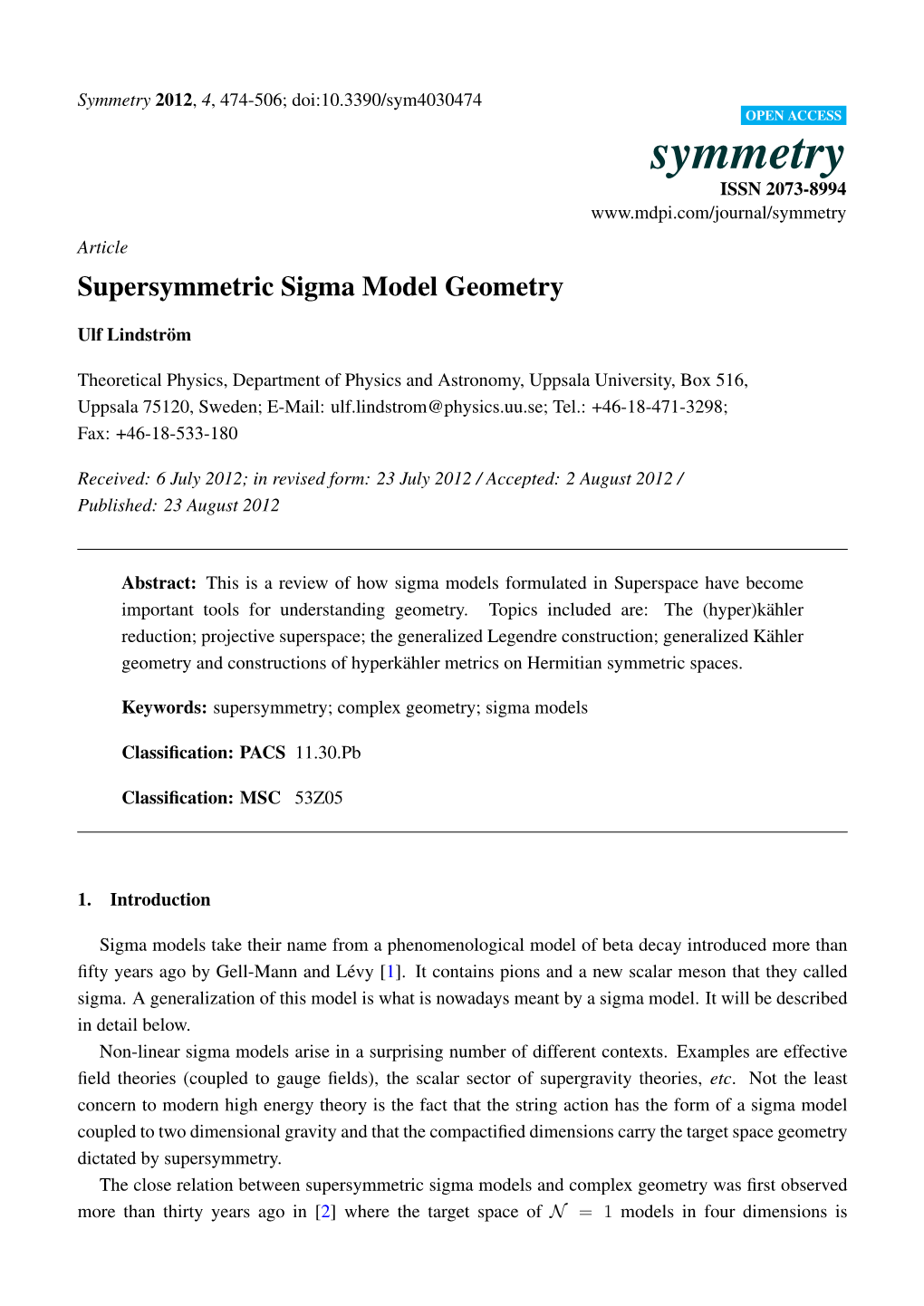 Supersymmetric Sigma Model Geometry