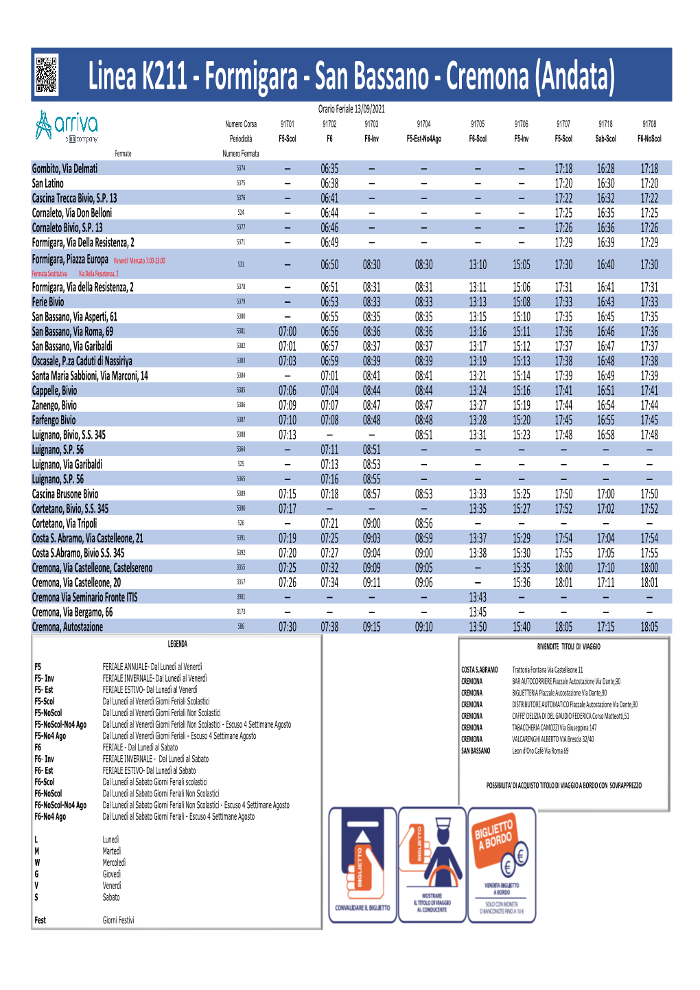 Linea K211: Formigara