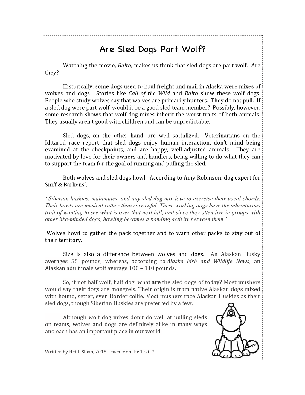 Are Sled Dogs Part Wolf Article