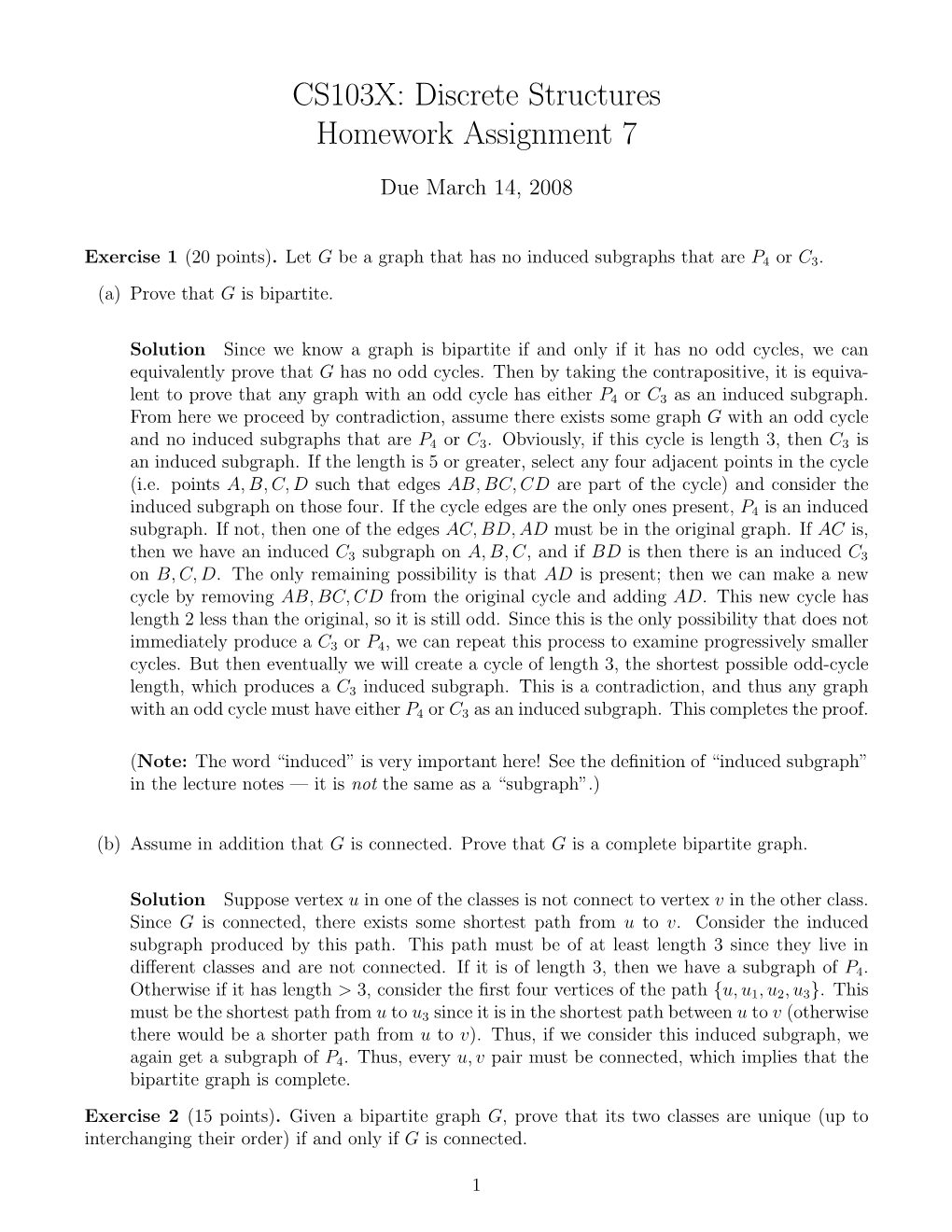 CS103X: Discrete Structures Homework Assignment 7