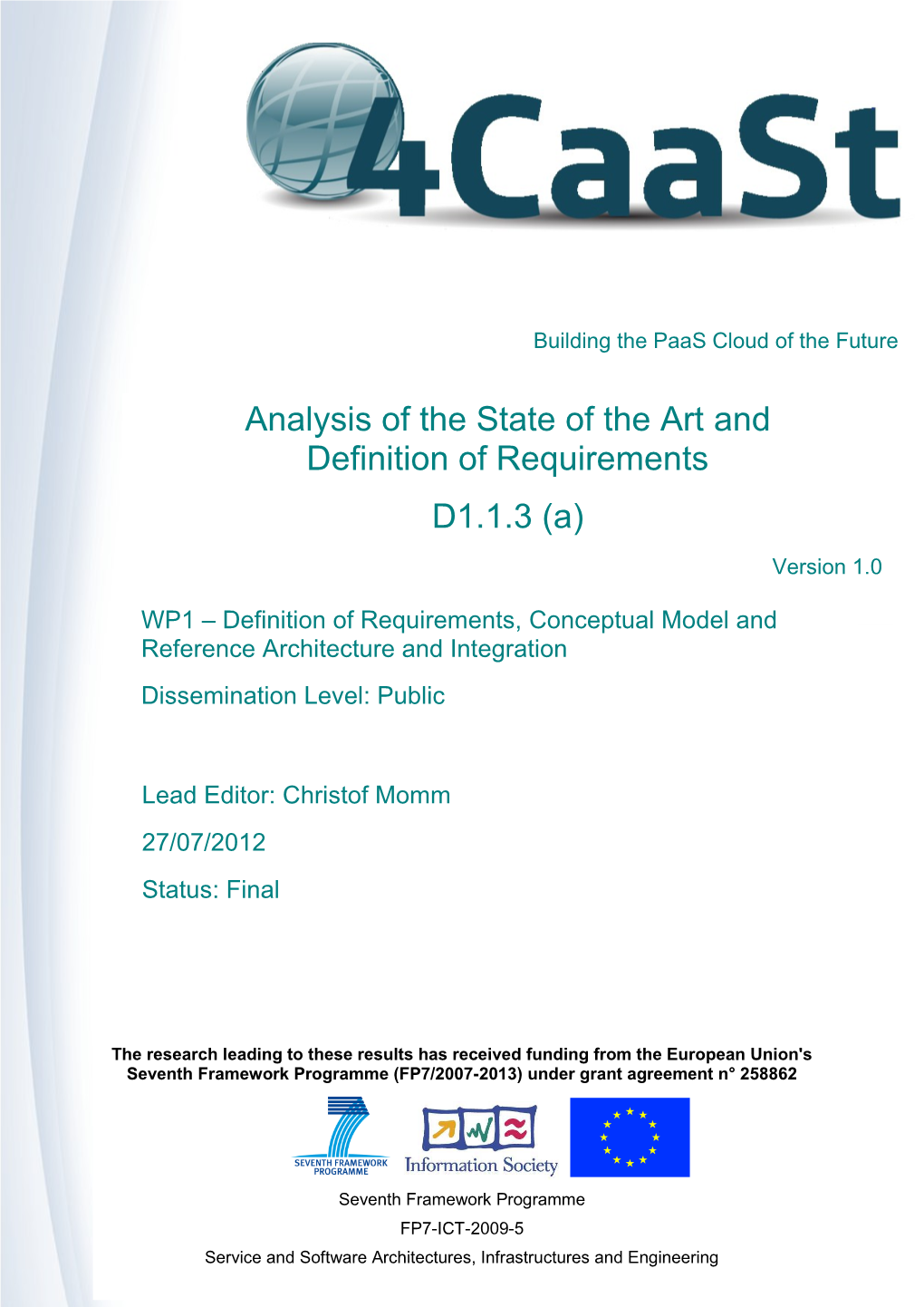 D1.1.3 Analysis of the State of the Art and Definition Of