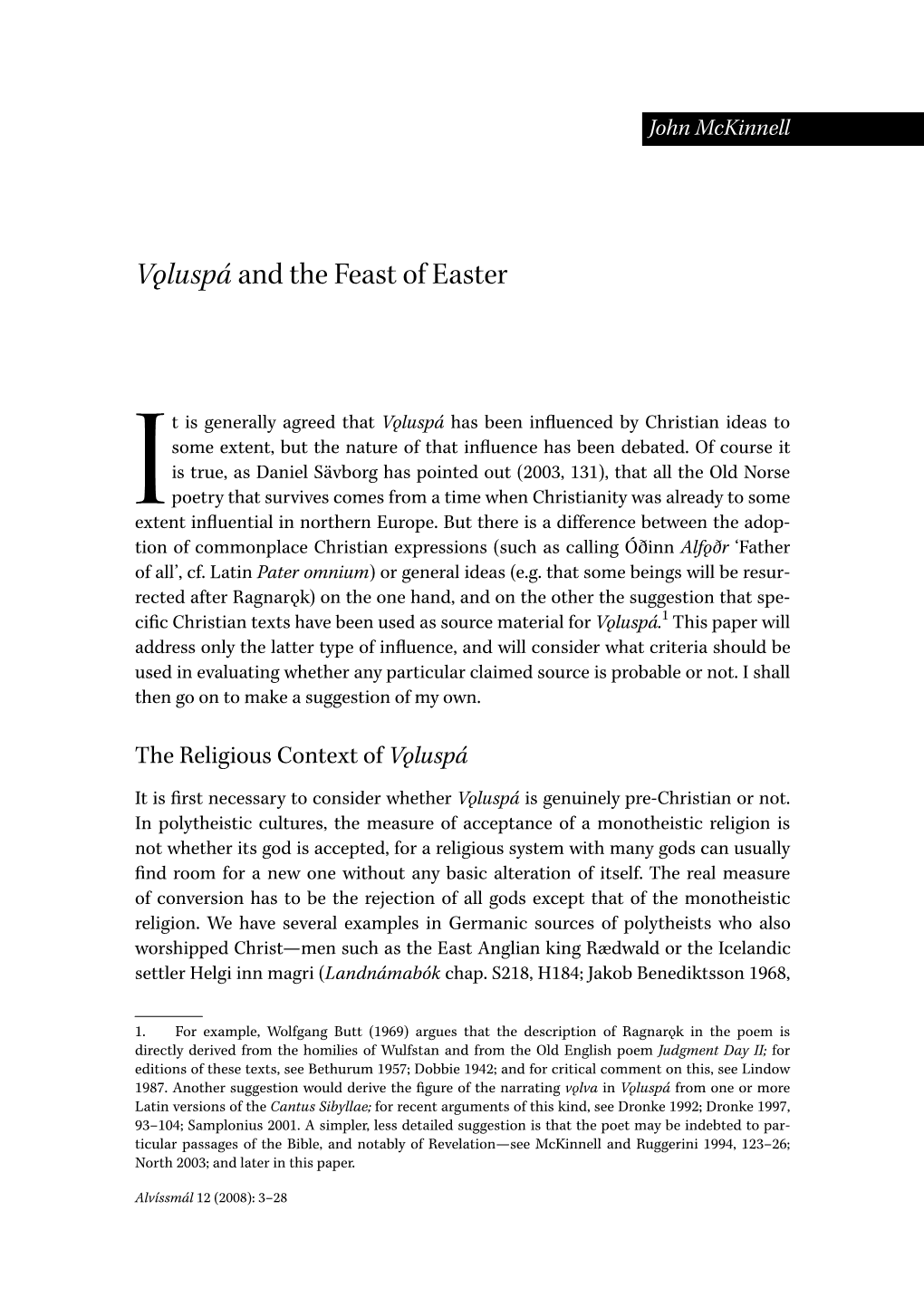 Völuspá and the Feast of Easter