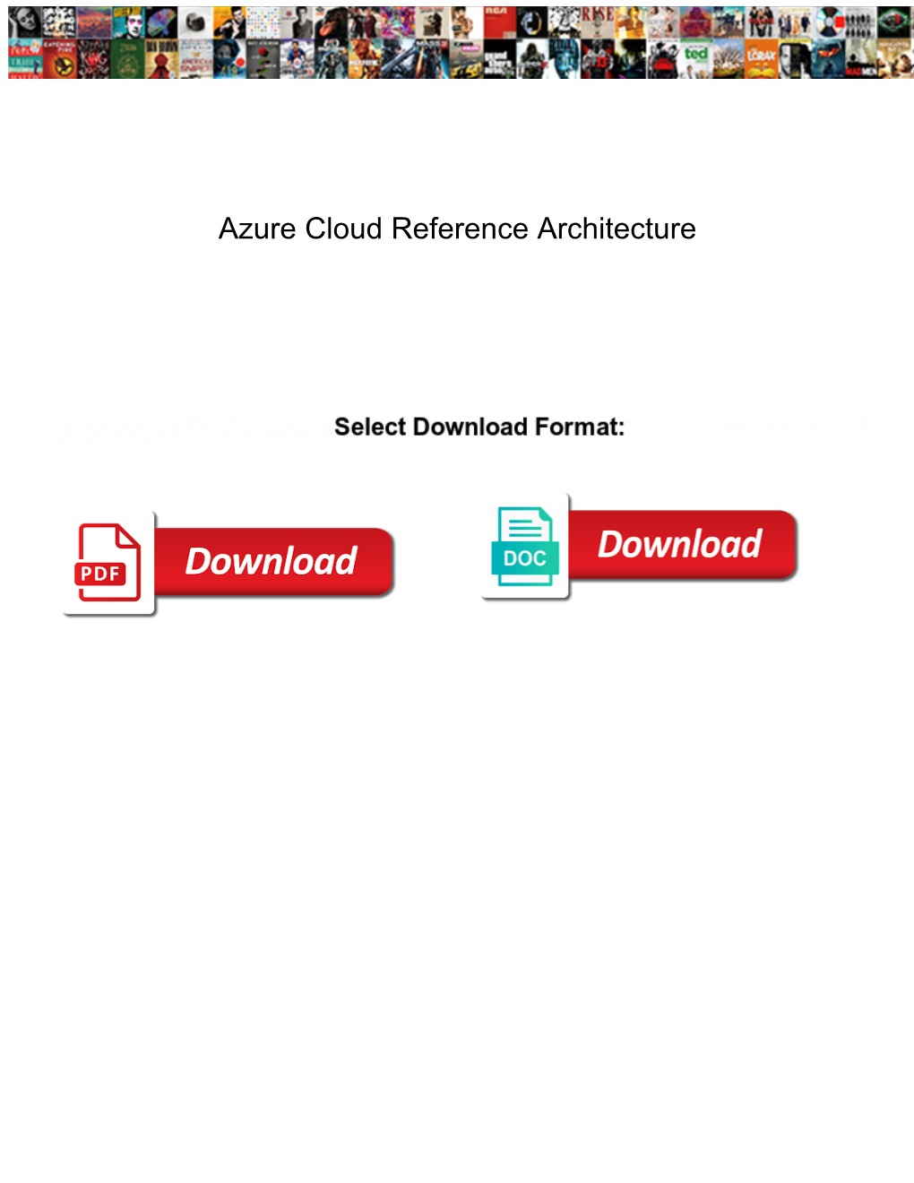 Azure Cloud Reference Architecture