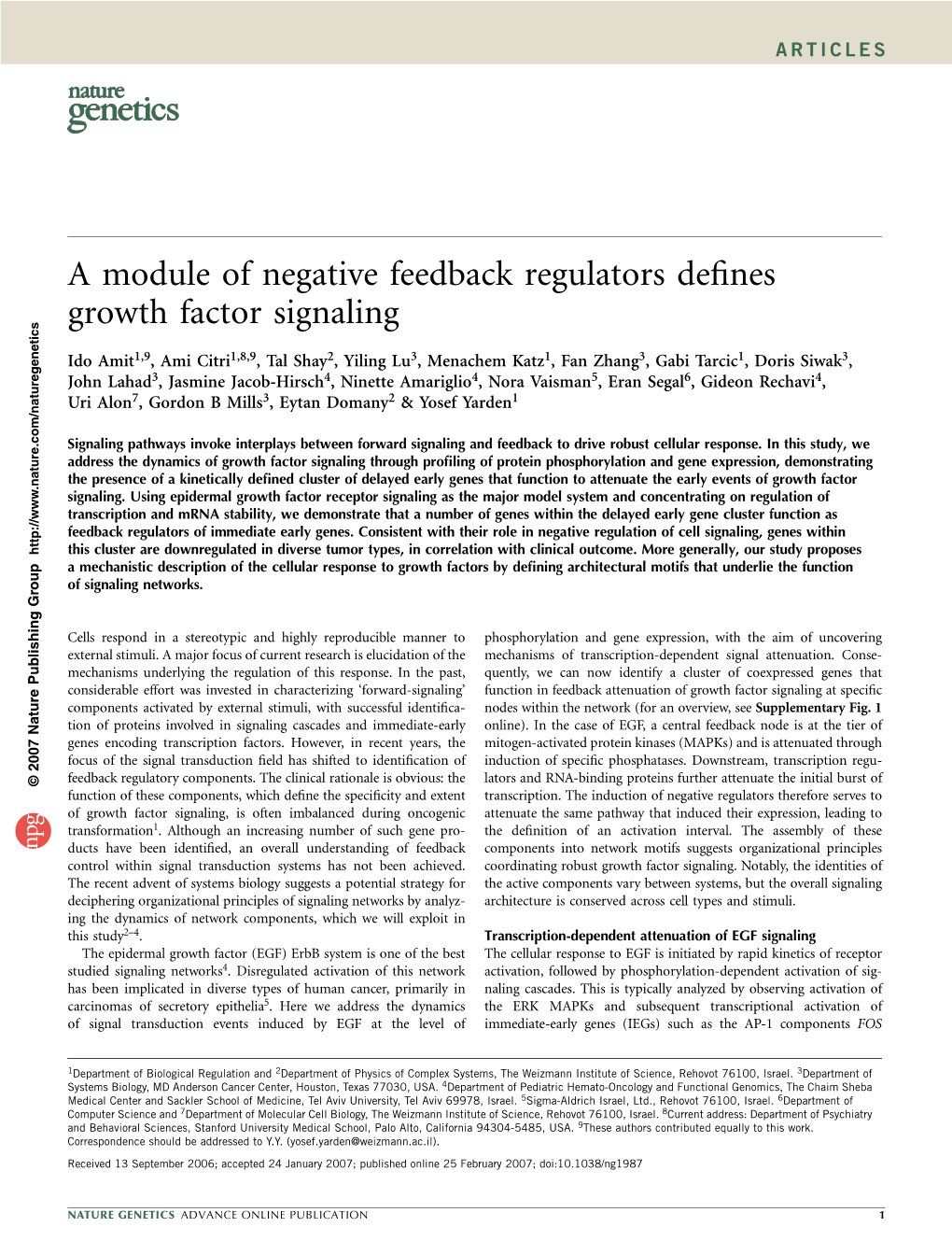 A Module of Negative Feedback Regulators Defines Growth Factor