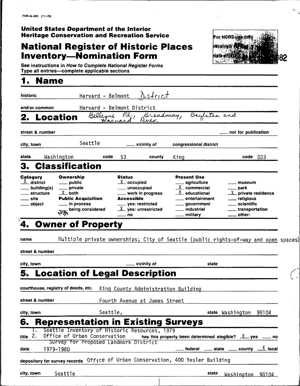 National Register of Historic Places Inventory—Nomination Form