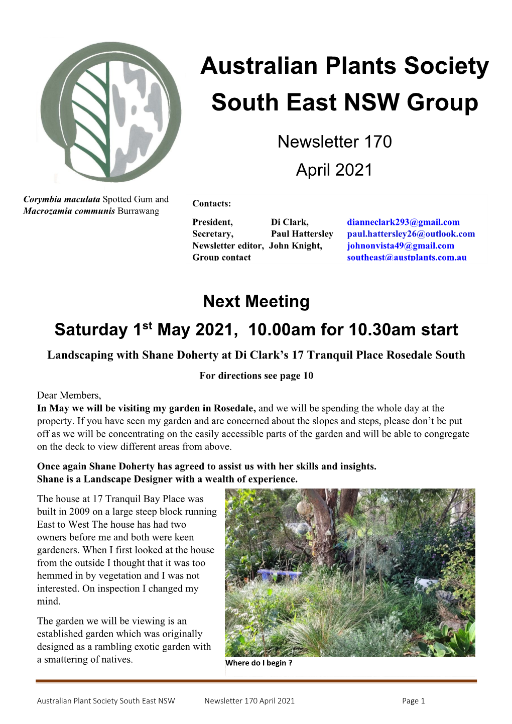 Australian Plants Society South East NSW Group