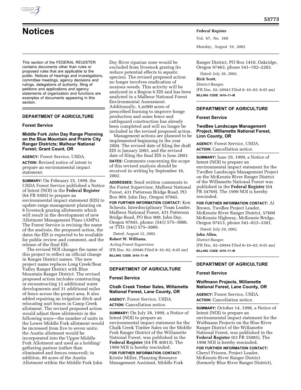 Notices Federal Register Vol