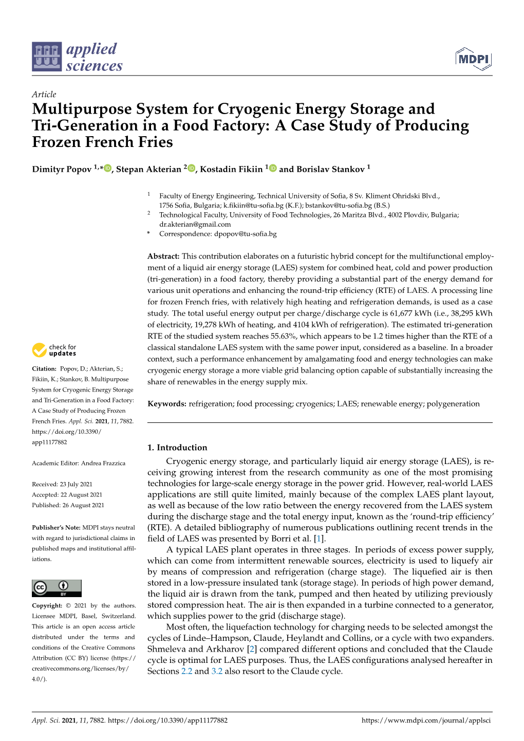 A Case Study of Producing Frozen French Fries