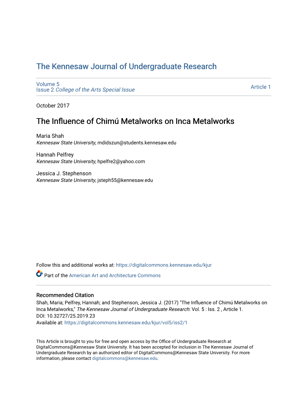 The Influence of Chimú Metalworks on Inca Metalworks