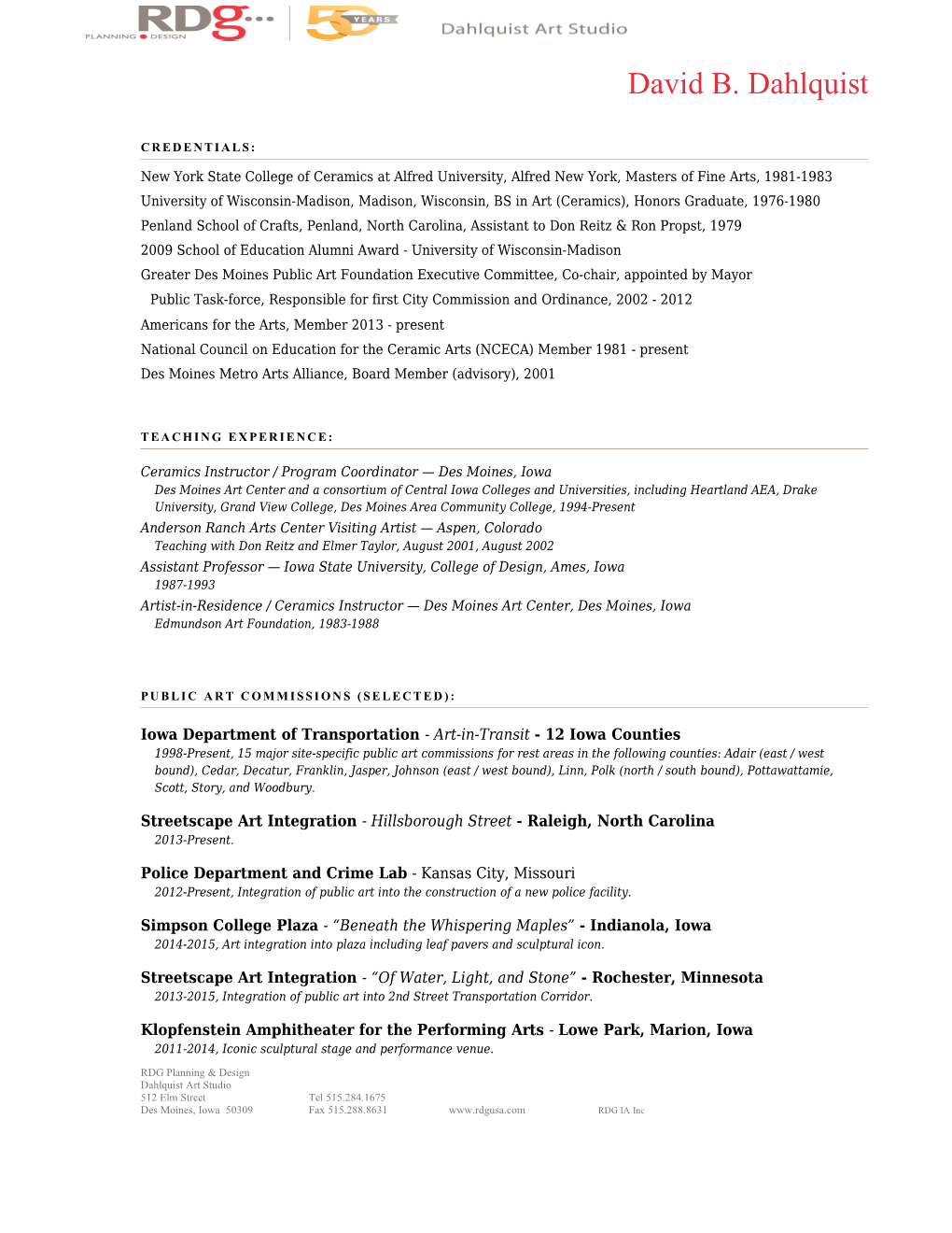 David Dahlquist Resume