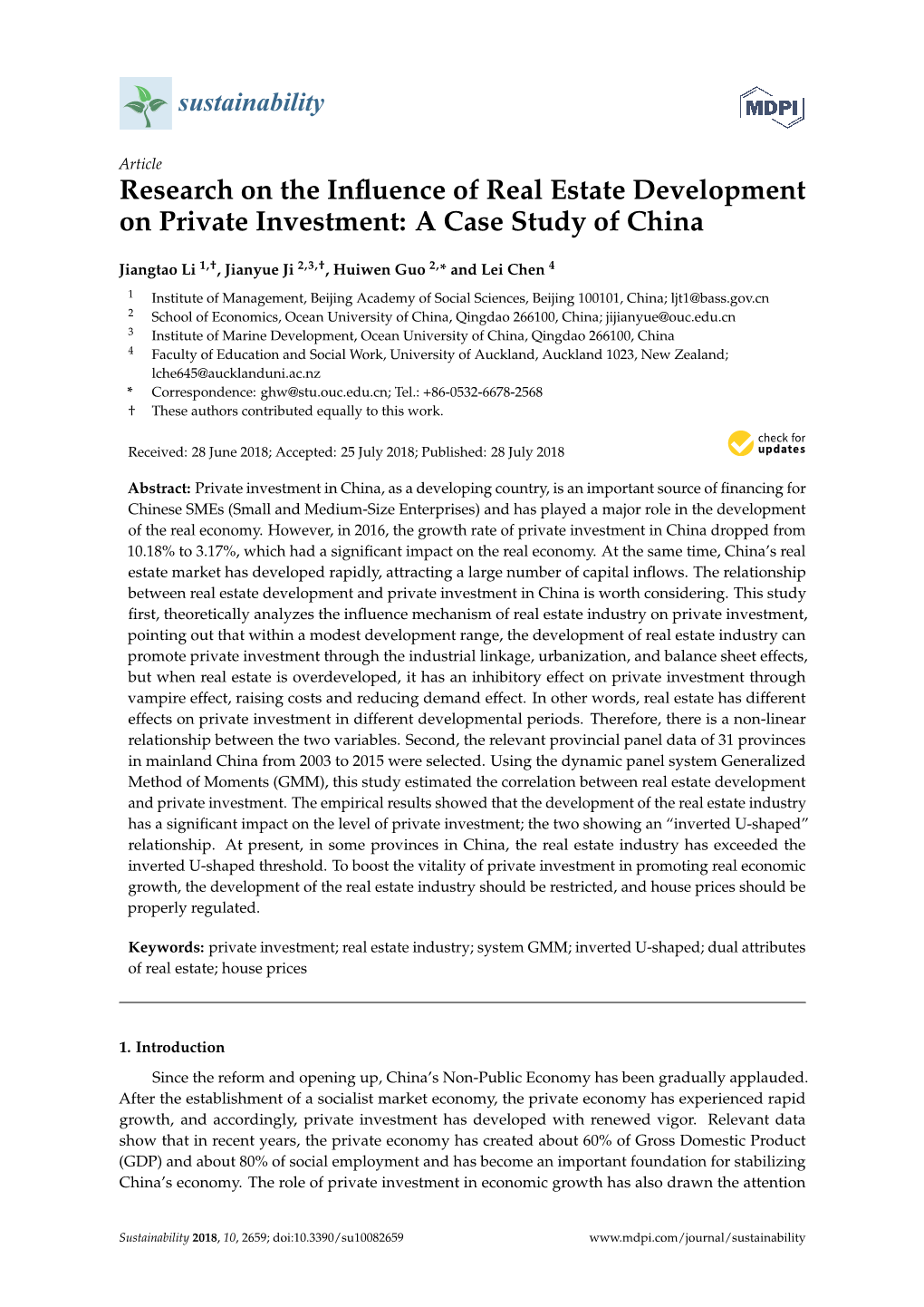 Research on the Influence of Real Estate Development on Private