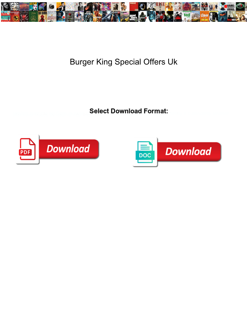 Burger King Special Offers Uk