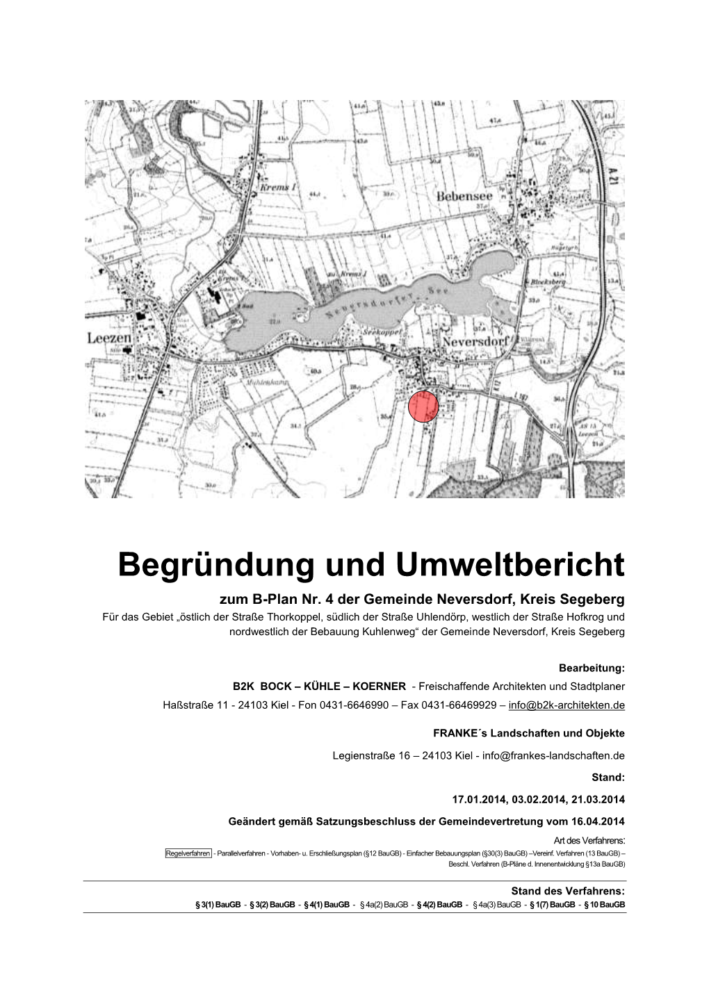 Begründung Und Umweltbericht Zum B-Plan Nr