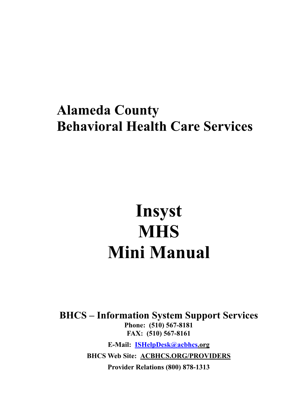 MHS Mini Manual