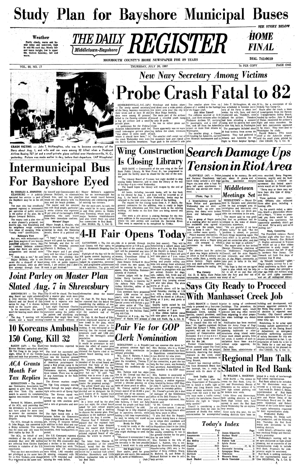 Probe Crash Fatal to 82 HENDERSONVILLE, N.C