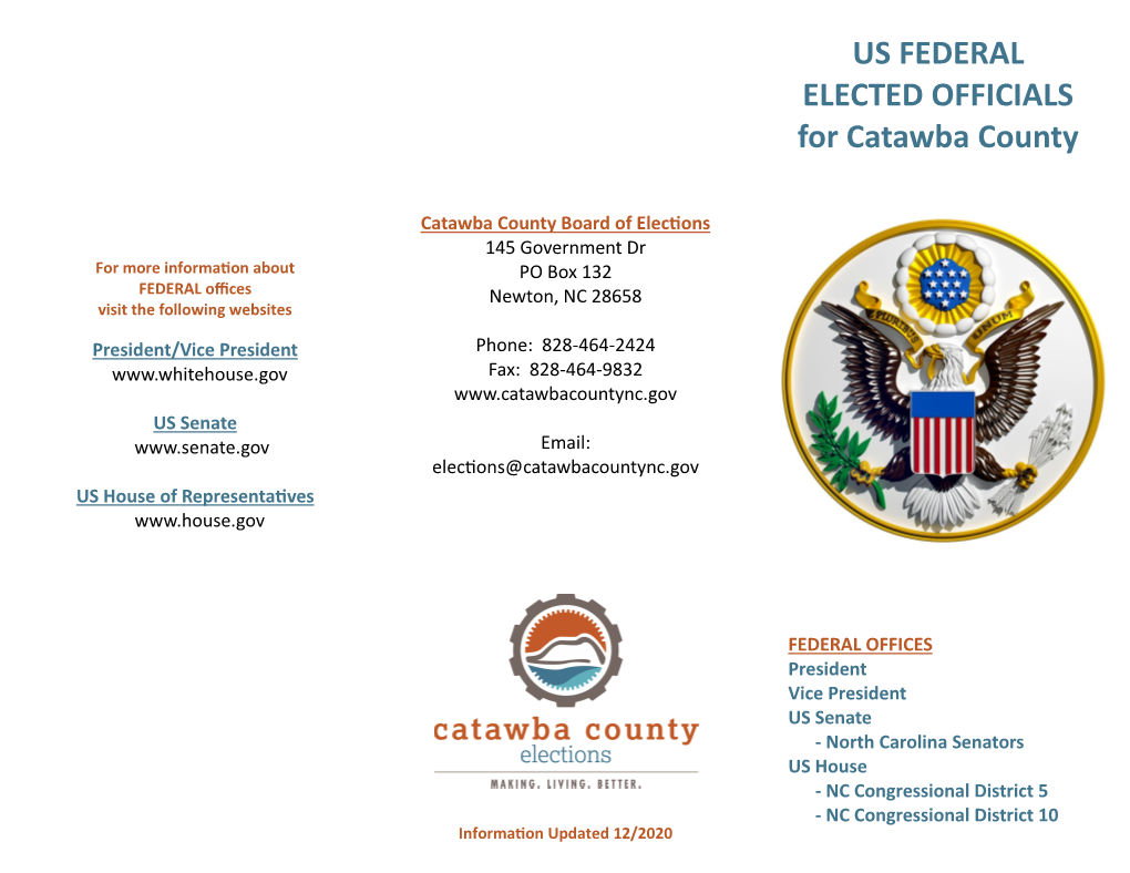 US FEDERAL ELECTED OFFICIALS for Catawba County