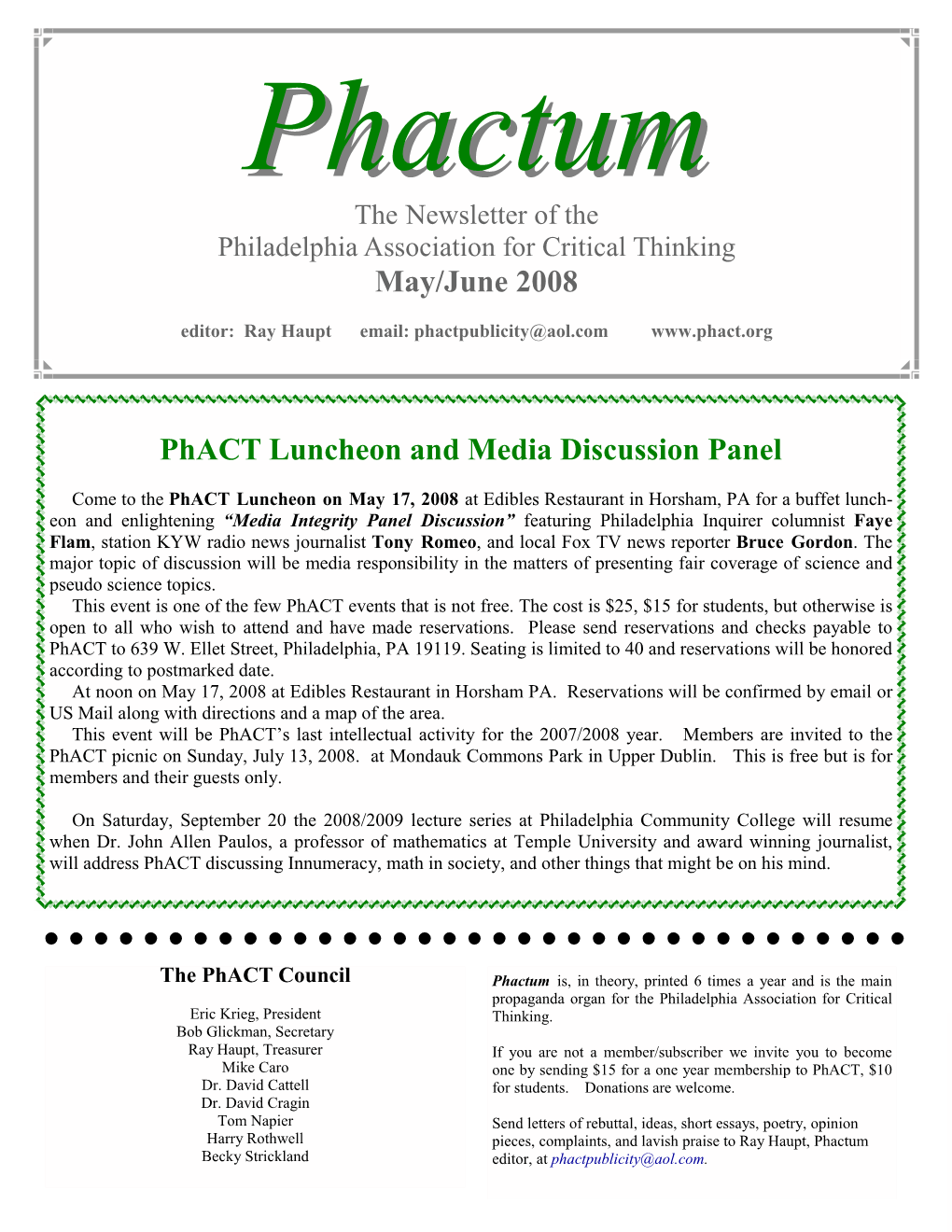 Phact -- Phactum May June 2008 Records 1