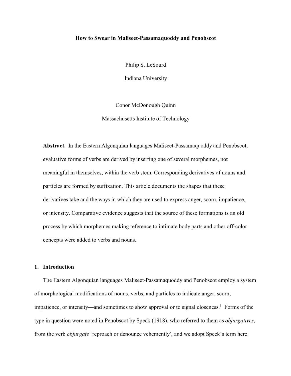 How to Swear in Maliseet-Passamaquoddy and Penobscot