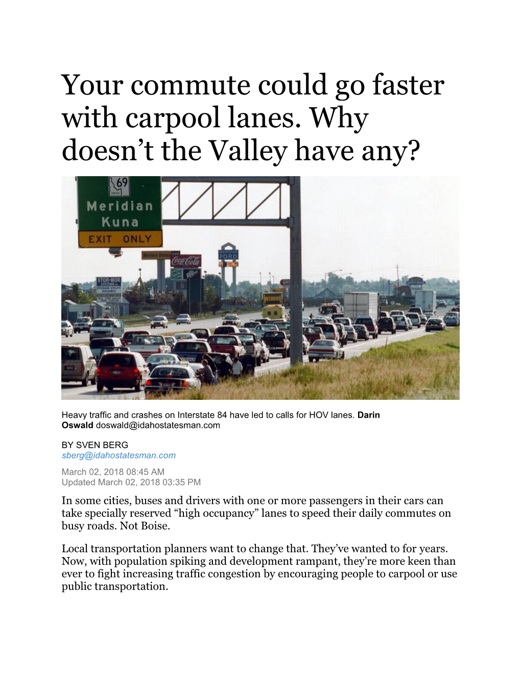 Your Commute Could Go Faster with Carpool Lanes. Why Doesn't The