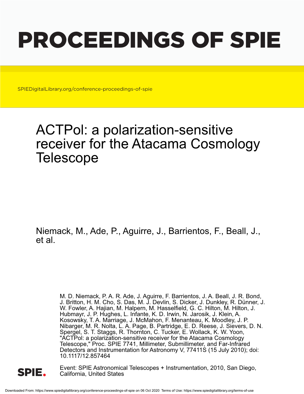 Proceedings of Spie