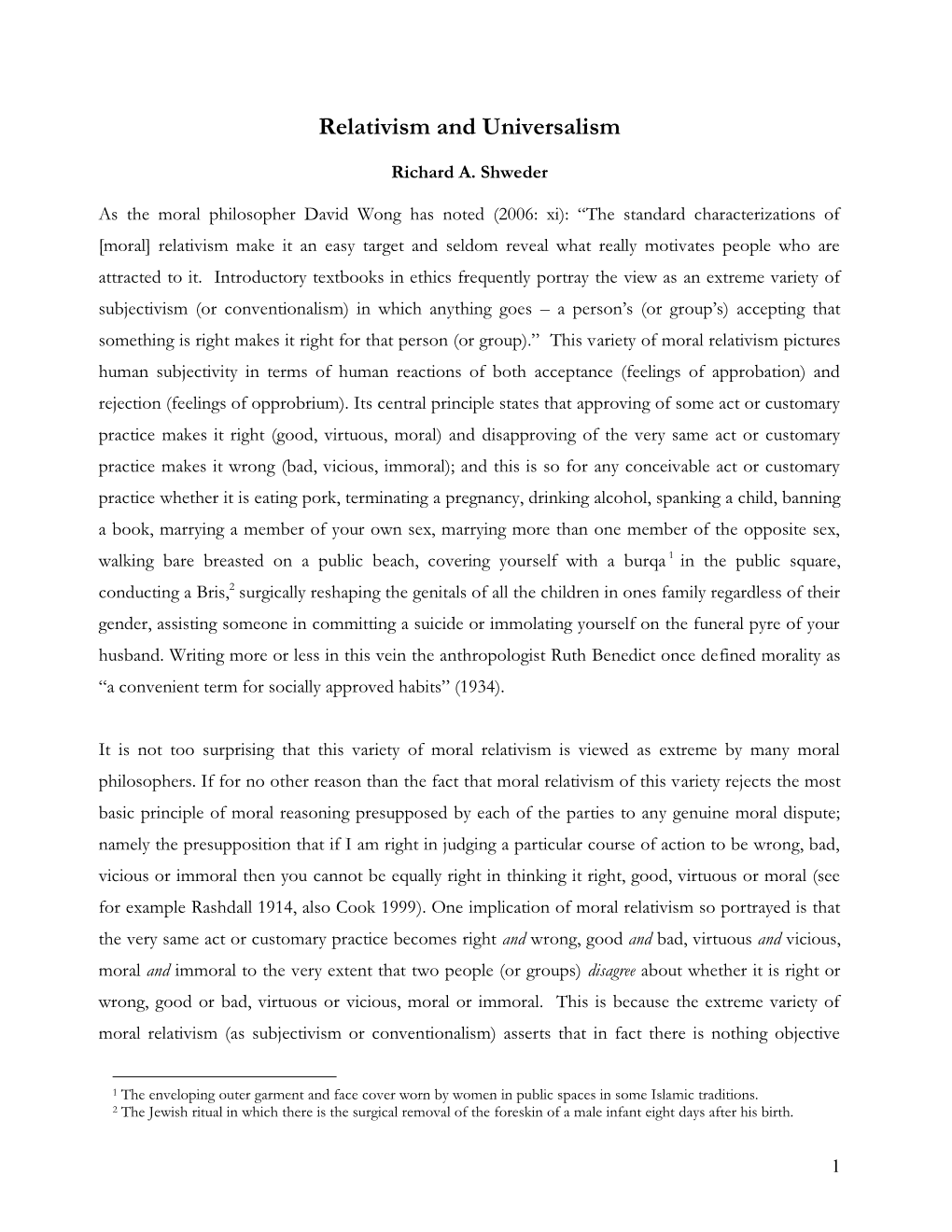 Relativism and Universalism.Pdf