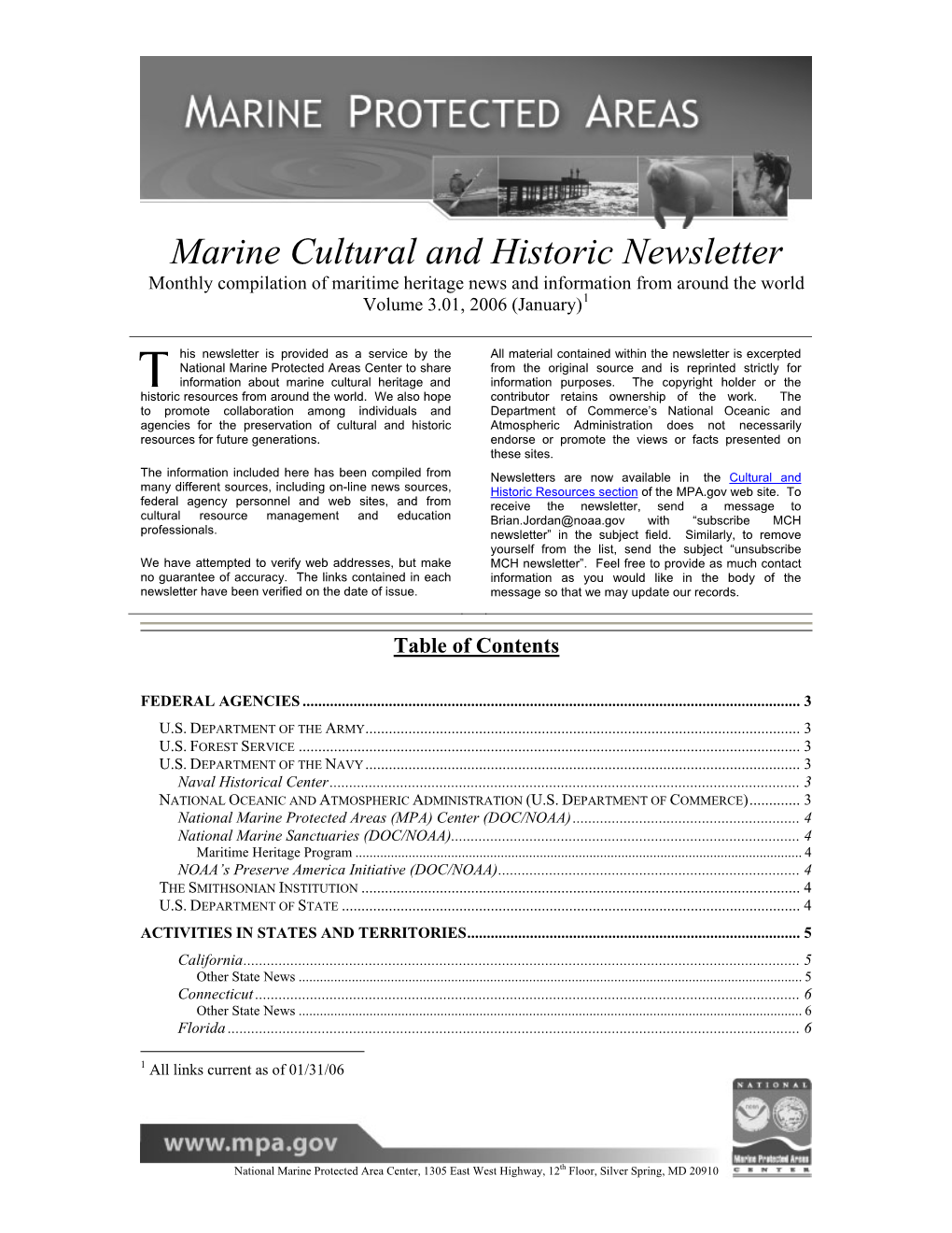 Marine Cultural and Historic Newsletter Vol 3(1)