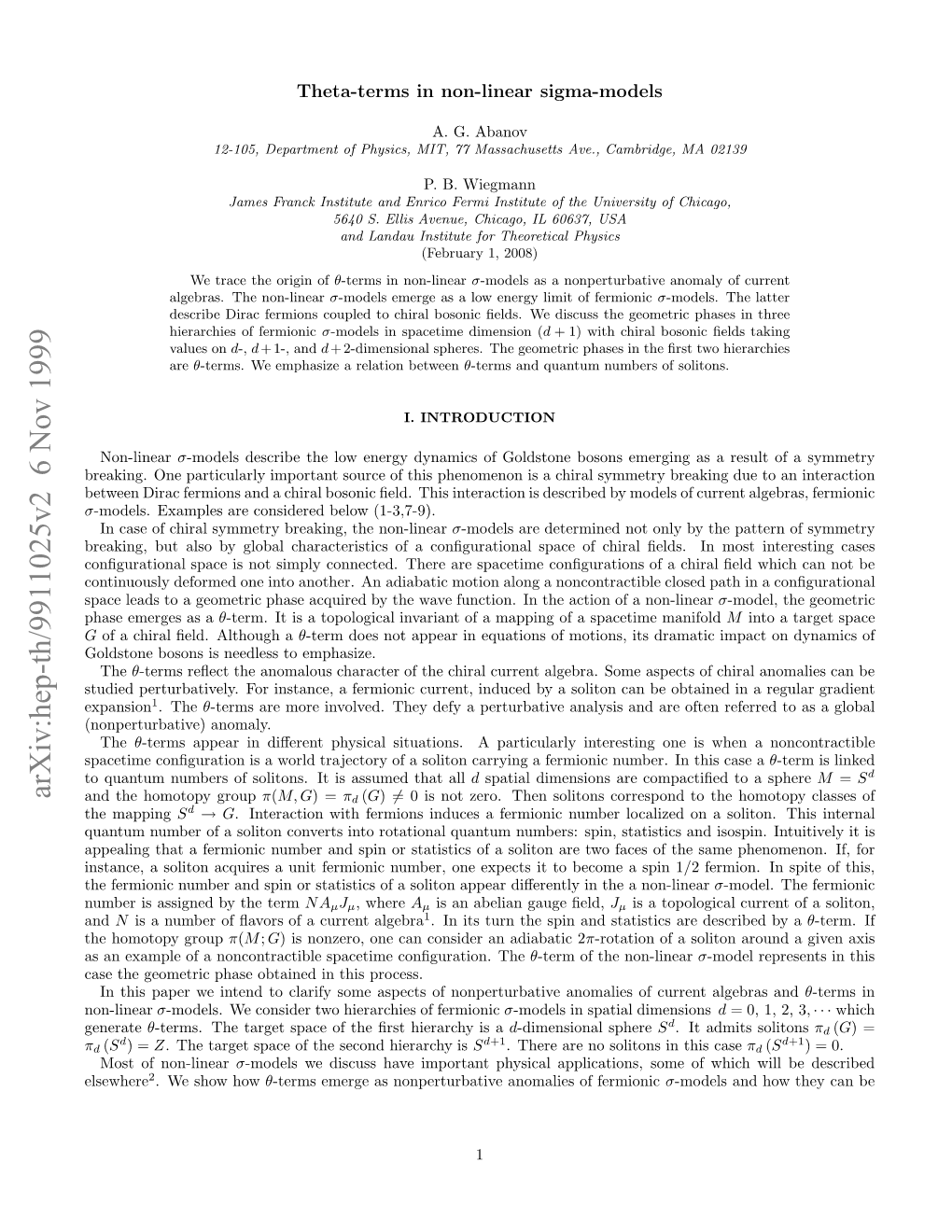 Theta-Terms in Nonlinear Sigma-Models