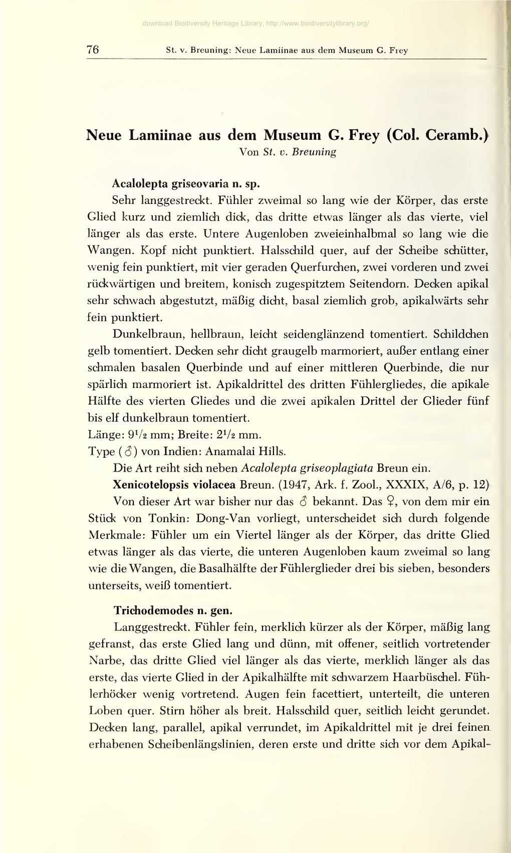 Entomologische Arbeiten Aus Dem Museum G. Frey Tutzing Bei München