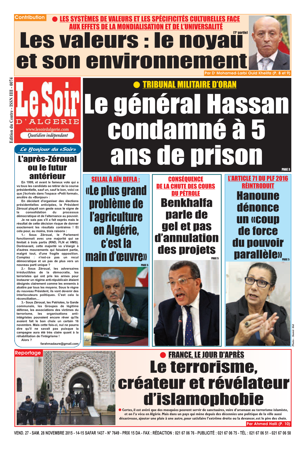 Le Général Hassan Condamné À 5 Ans De Prison