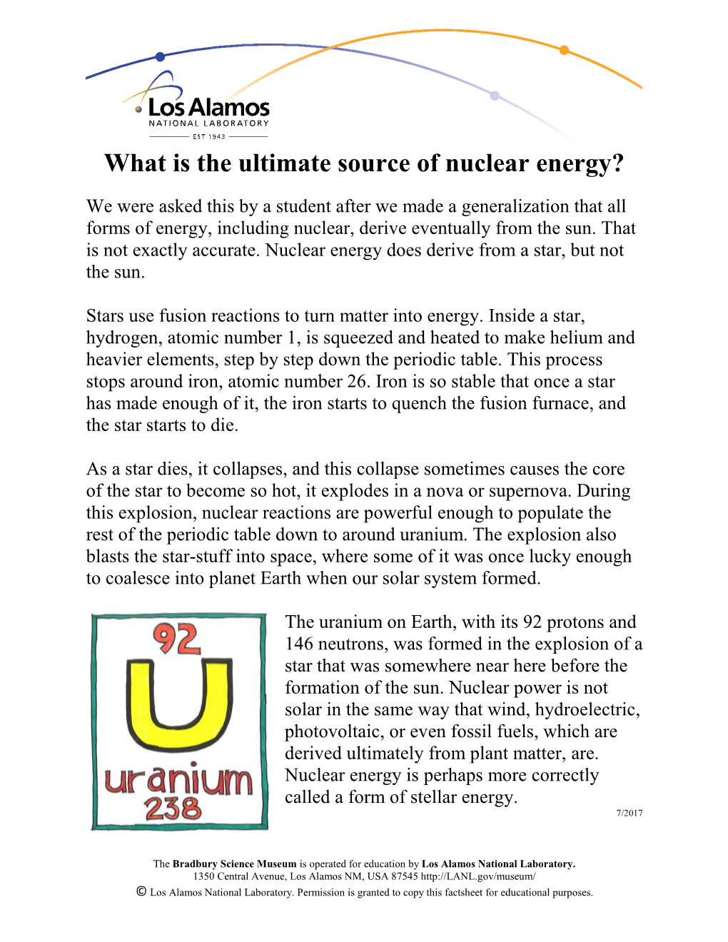 What Is the Ultimate Source of Nuclear Energy?