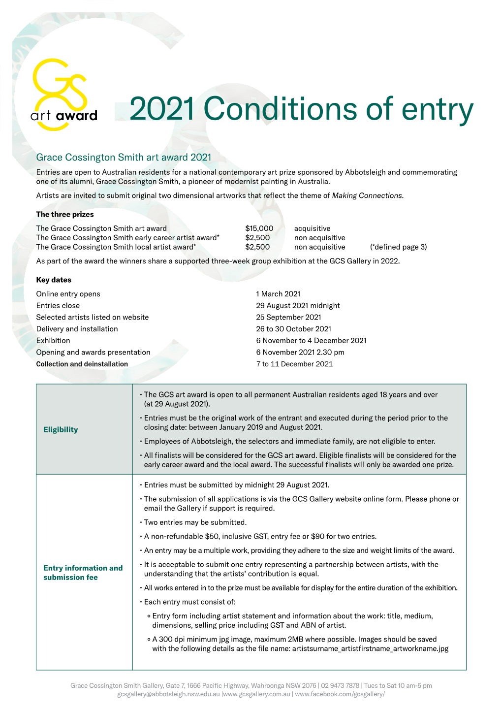 2021 Conditions of Entry