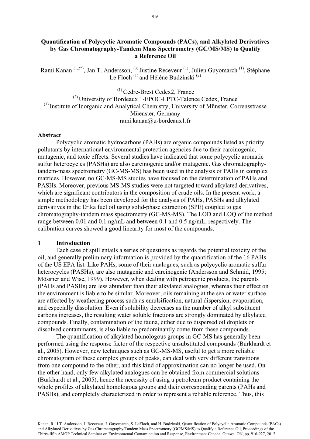 Pahs), Polycyclic Aromatic Sulfur Heterocycles (Pashs