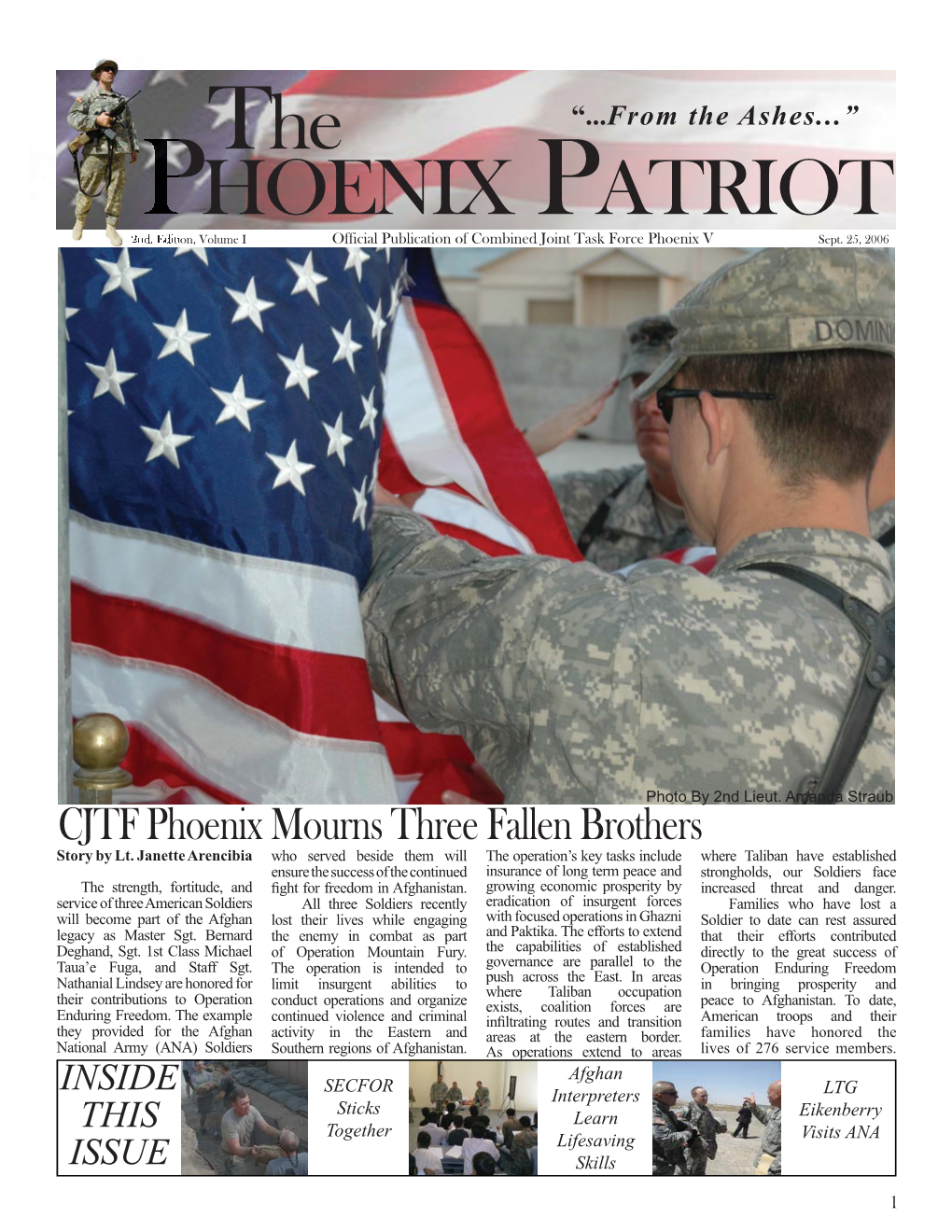 The Phoenix Patriot Are Nation Through Humanitarian Assistance Operation Mountain Fury